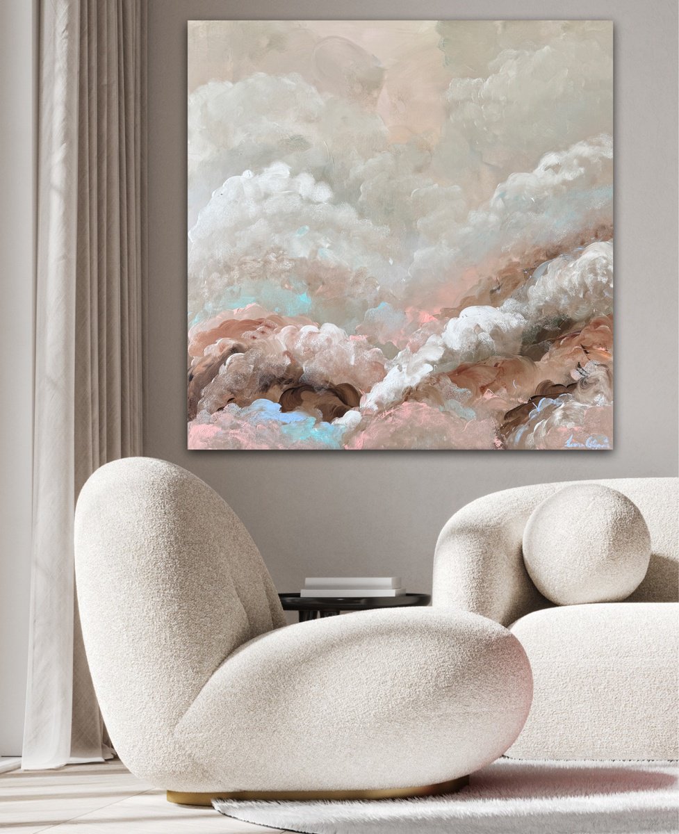 Abstract Landscape Acrylic Painting By Ivana Gigovic, 35 X 35, Daydream Valley, Original Artwork