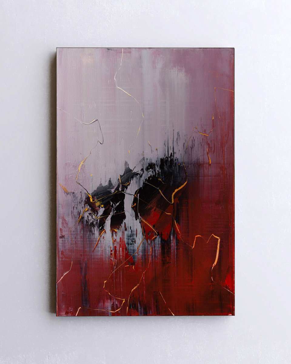 Organic Abstract Acrylic Painting By Nemanja Nikolic, 20 X 30", Whispered Reminders, Original Artwork