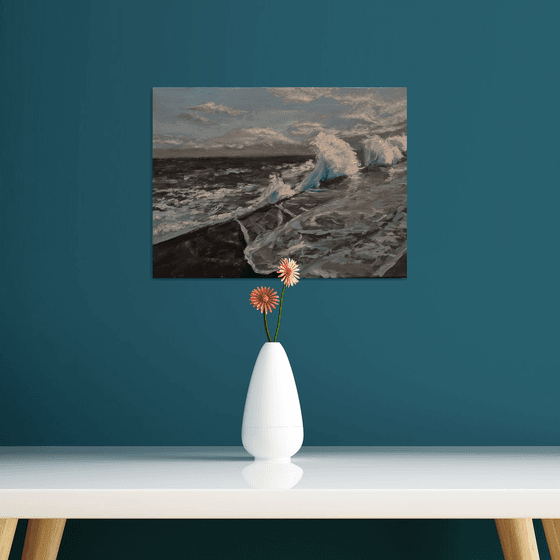 Sea, I will not forget your beauty realistic ocean painting Crashing waves realistic ocean oil painting Aivazovsky inspired nautical oil art oil seascape living room wall art marine painting, nautical art 100% Hand Painted