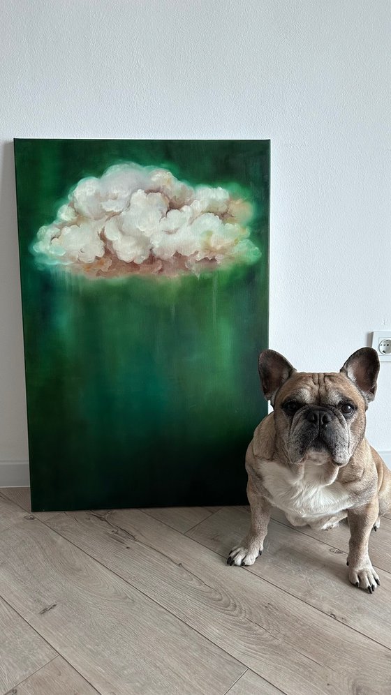 Abstract Green Cloud Modern Minimalist Nature