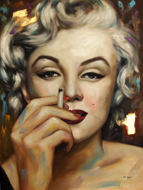Marilyn Monroe Portrait | Black Edition No.09 by Di Capri