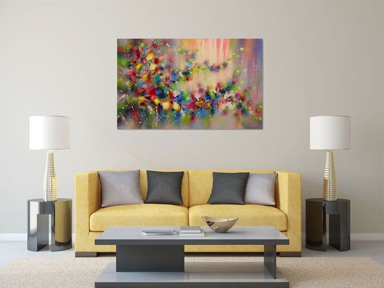 "Melody of the Sunset" VERY LARGE Floral Painting