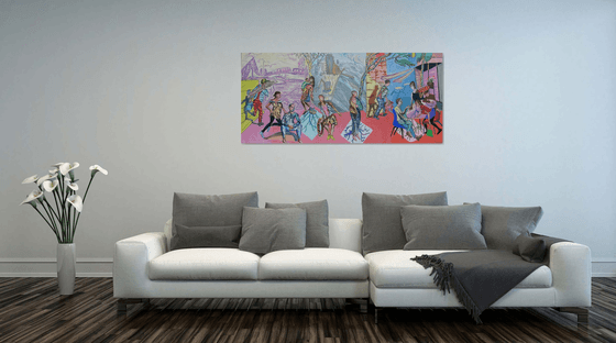 Workers at Westferry Circus