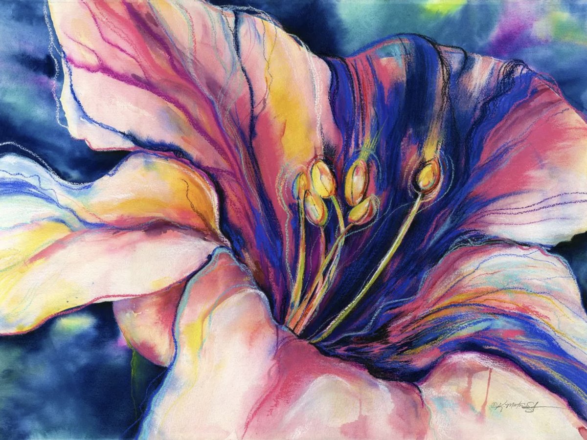 Expressive Painting , Big Flower By Kathy Morton Stanion, 30 X 23, Artwork For Sale On Artfinder