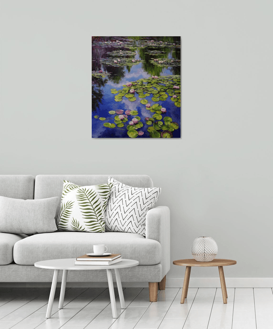 "Pond with water lilies"