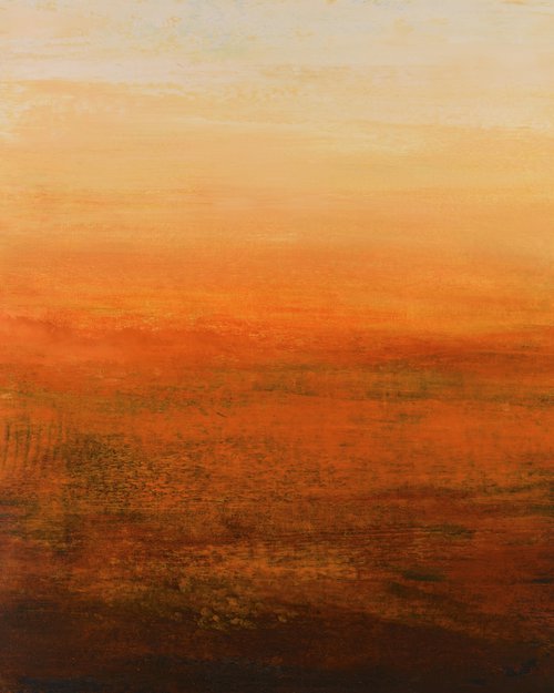 Warming Embers - Modern Tonal Earth Abstract by Suzanne Vaughan