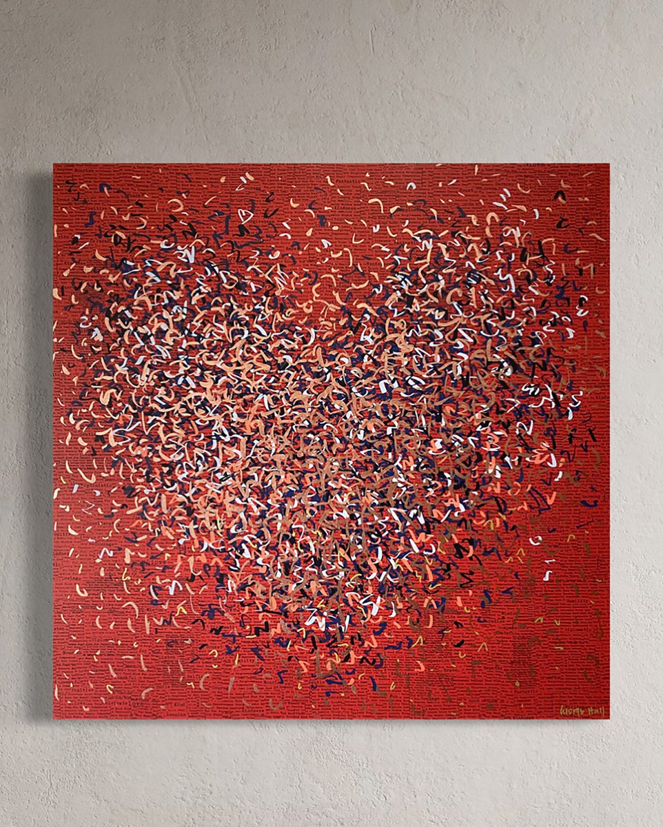 Painting , Bright Optimist Heart By George Hall, 30 X 30, Artwork For Sale On Artfinder