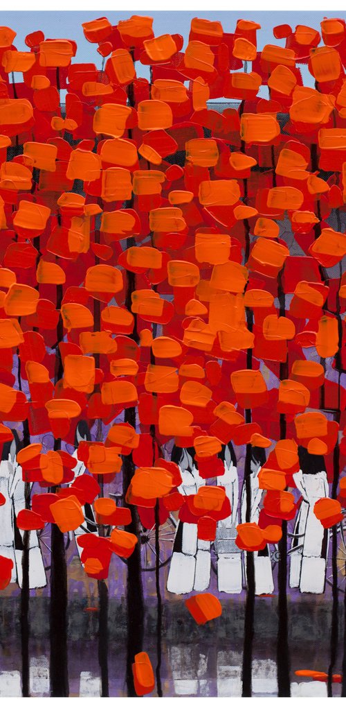 Rows of red trees#4 by Xuan Khanh Nguyen