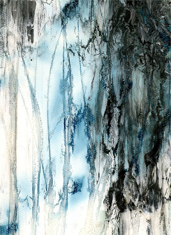 Snowfall on Water - Contemporary Abstract art by Kathy Morton Stanion