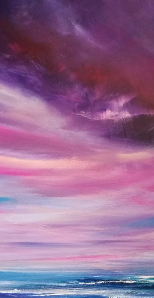 Seascape, Rhythms of the Soul - XL purple Modern Art Office Decor Home by Mel Graham