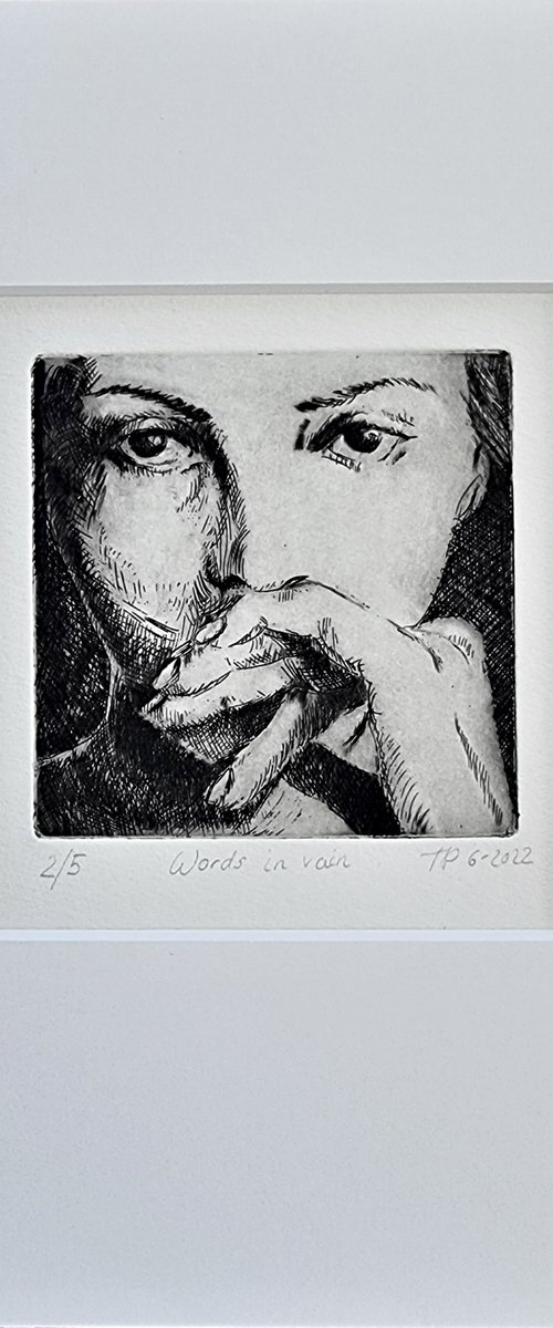 Words in vain, intaglio print 2(5) by Artmoods TP