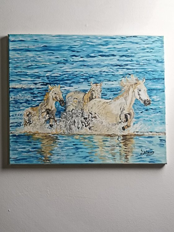 Horses and sea