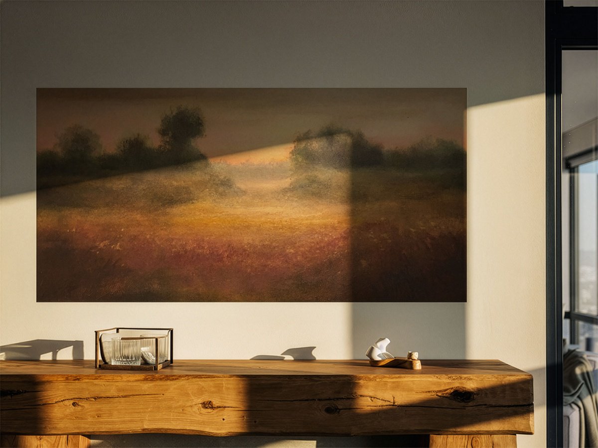 Landscape Oil Painting By Dena Adams, 48 X 24, Remainder, Original Artwork