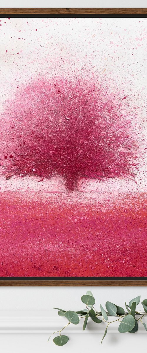 Four seasons. Spring, abstract tree painting on canvas 50-50cm by Volodymyr Smoliak