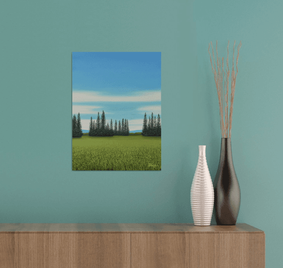 Evergreens - Blue Sky Landscape