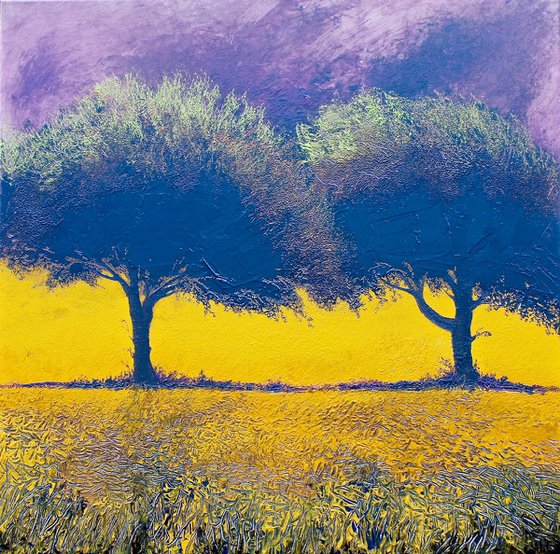 2 Trees Intense 3 (Large Painting).