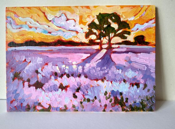 Lavender Sunrise - Miniature Landscape