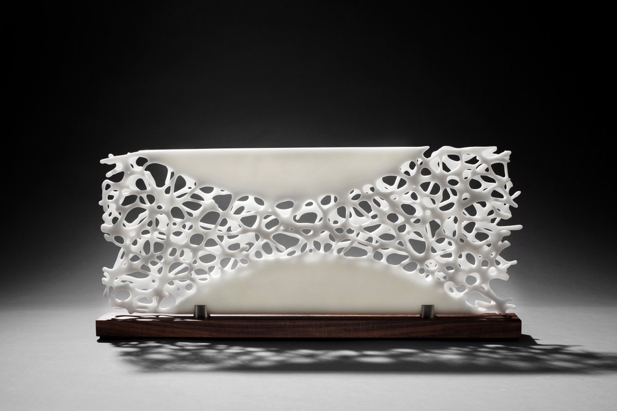 Organic Abstract Sculpture By Tracy Nicholls, 20 X 9", Diaphaneity Viii, Original Artwork