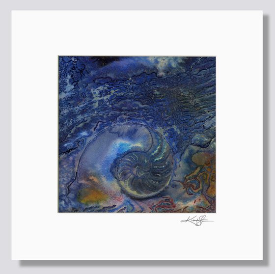 Hidden Treasure Collection 1 - 3 Nautilus Sea Shell Paintings in mats by Kathy Morton Stanion