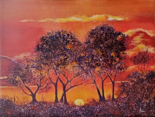 A vibrant African sunset by Liubov Samoilova