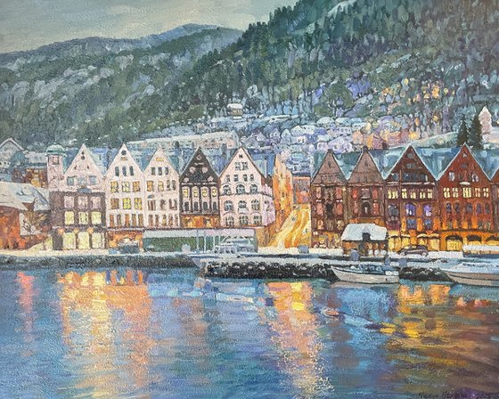 Bergen . The silence of the Christmas morning
