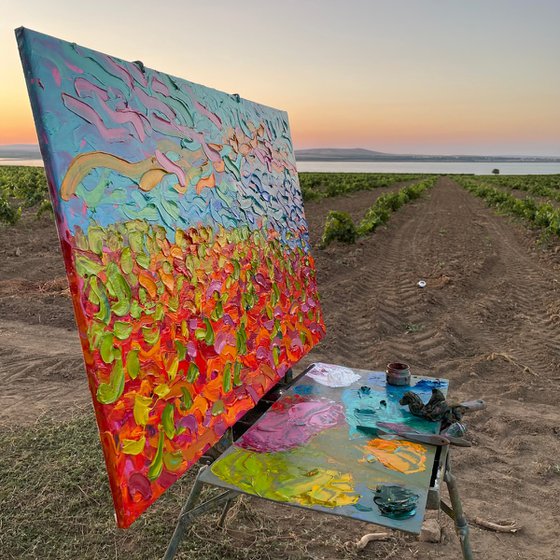 A vineyard in the sunshine