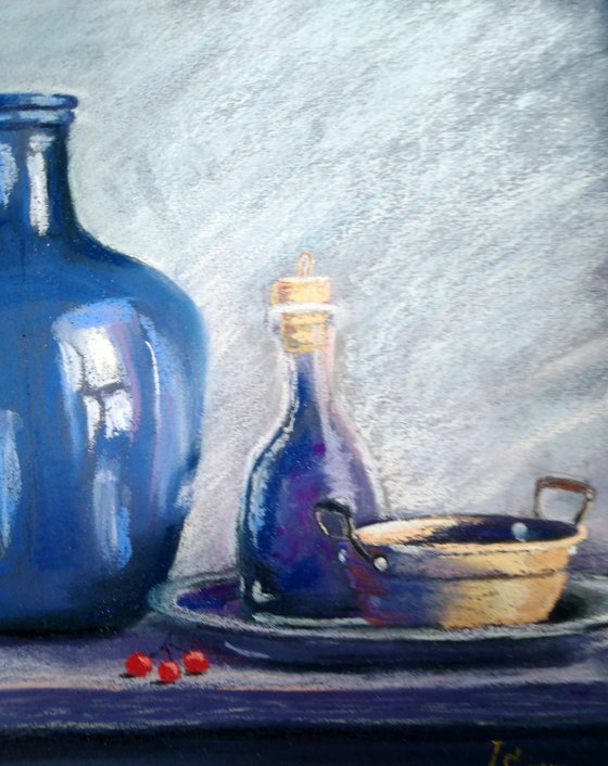 The blue glass bottle