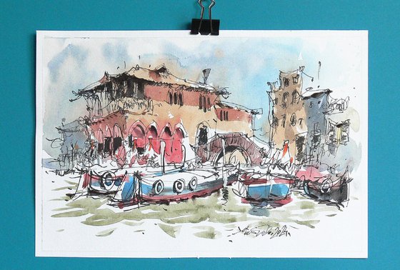 Venice, Watercolor Art.