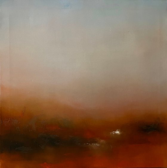 Sunrise-Sunrise 90x90 cm  - gold particles original oil painting landscape gift modern urban art office art decor home decor gift idea