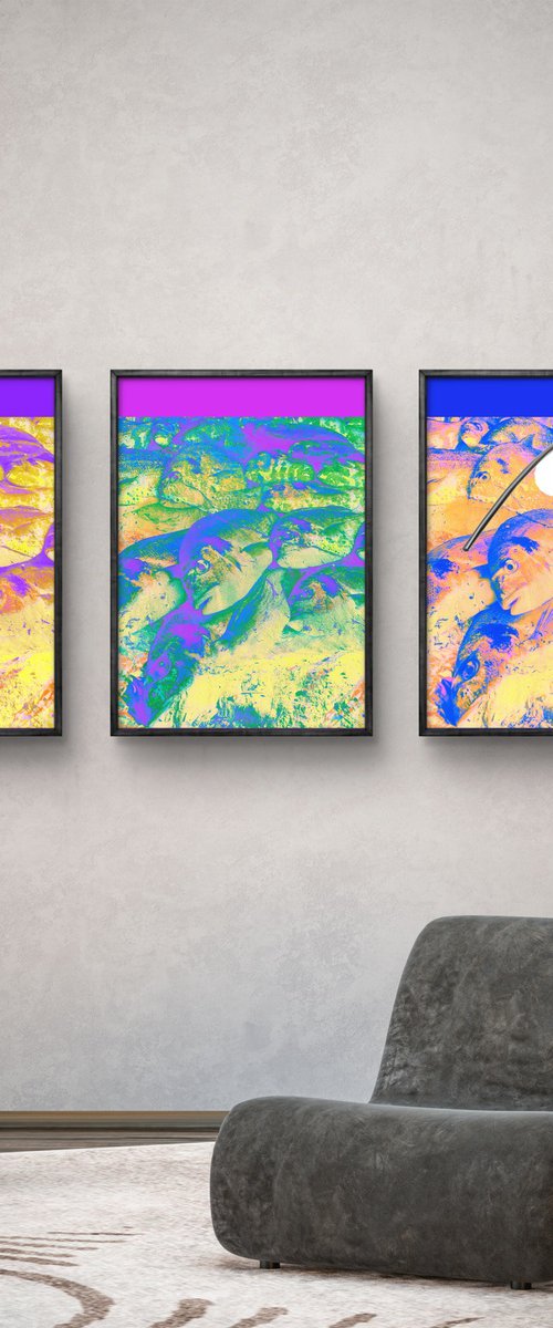 Set of 3. Colorful Fishes by Yuliia Sharapova