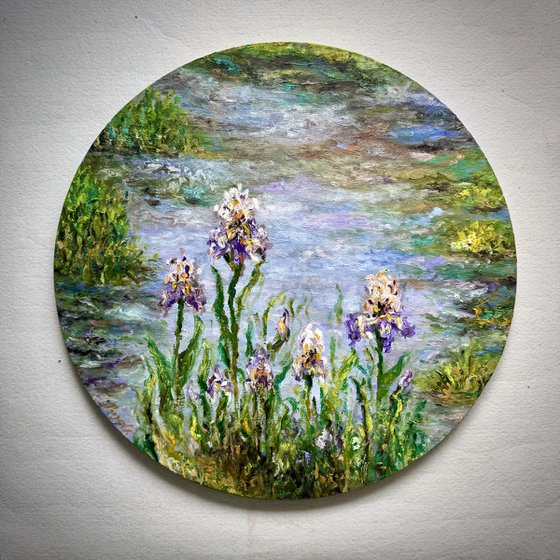 Irises by the Pond