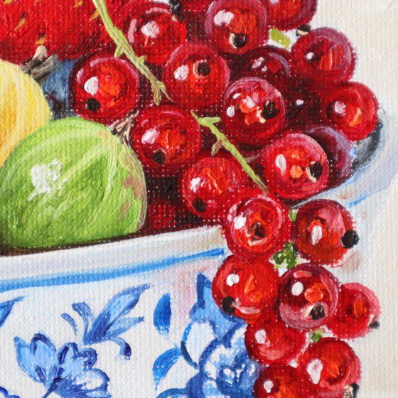 Summer Berries in Blue Bowl