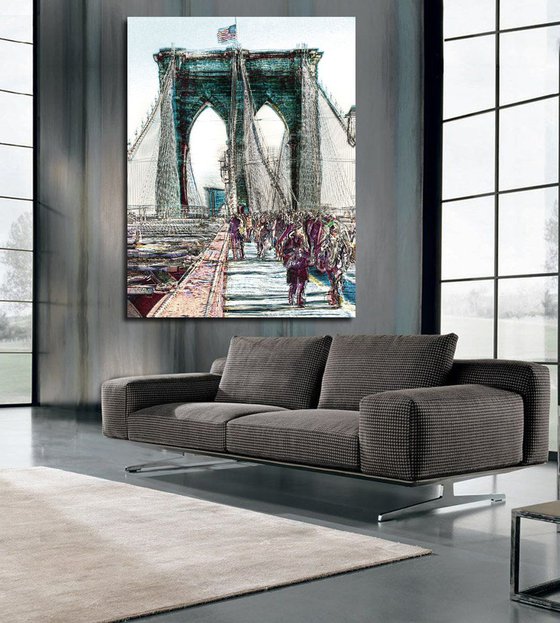 Azul New York/XL large original artwork