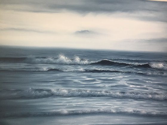 Looking into Eternity, large monochromatic ocean painting