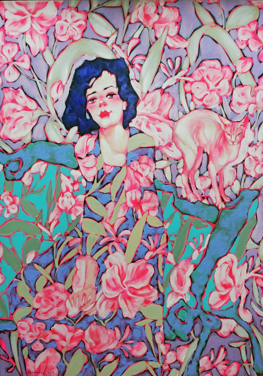 Impressionistic Portrait Oil Painting By Anastasiia Kraineva (Masniuk), 39 X 55, Morning Light, Original Artwork