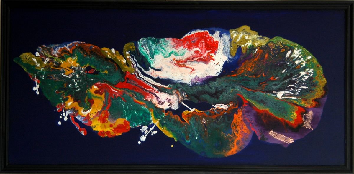 Abstract Acrylic Painting By Cb., 51 X 25, The Cloud, Original Artwork