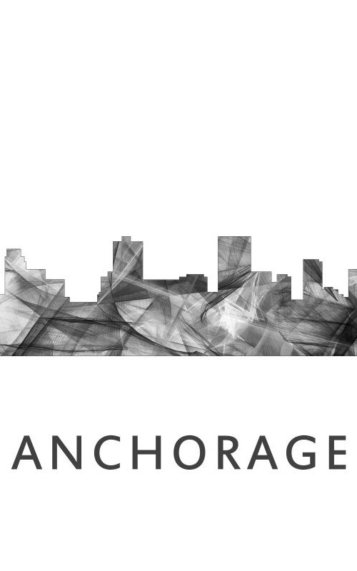 Anchorage Skyline WB BW by Marlene Watson