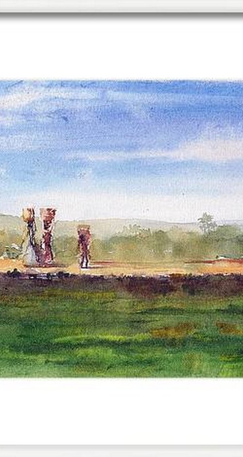 Early Morning Indian Rural Landscape by Asha Shenoy