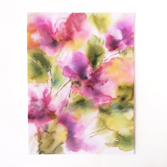 Abstract pink flowers