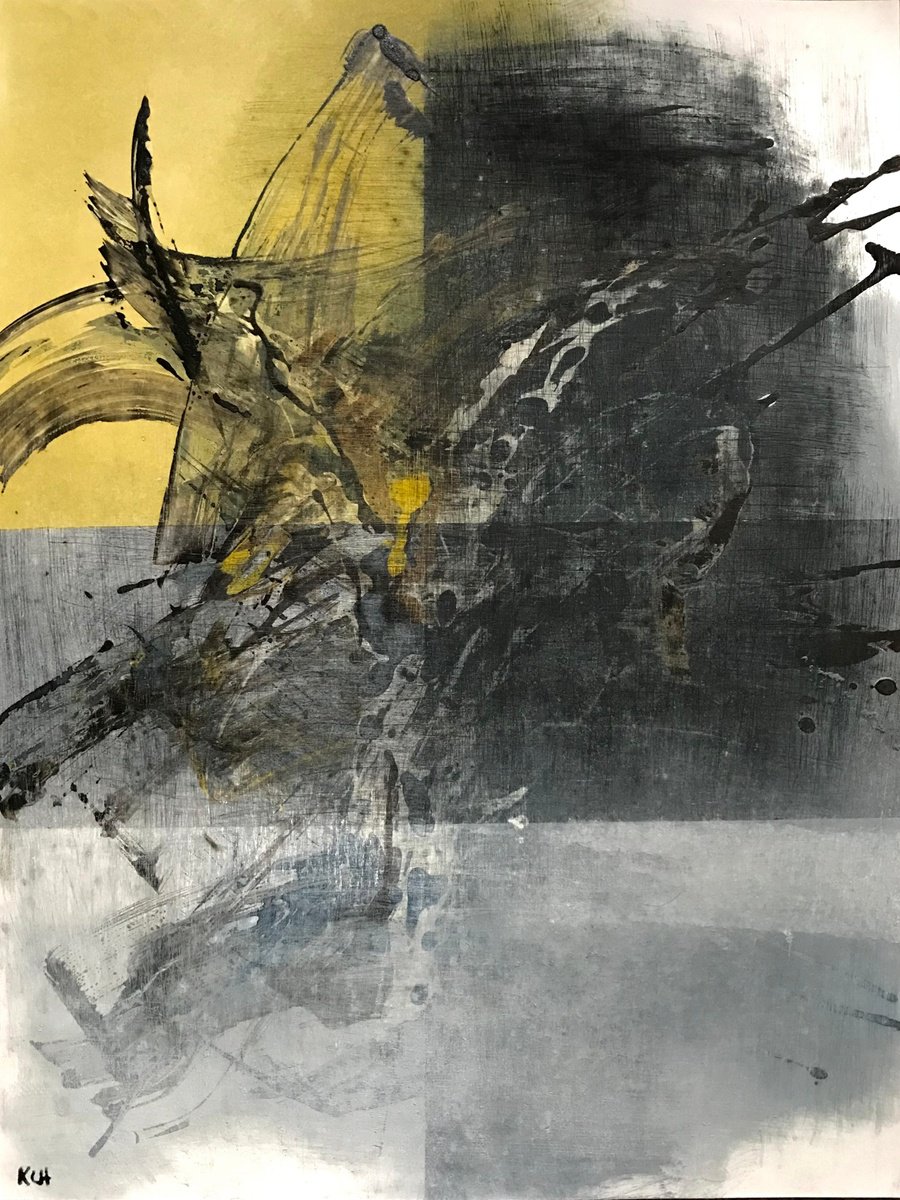 Organic Abstract Oil Painting By Kris Haas, 19 X 24", Worn & Torn #12, Original Artwork