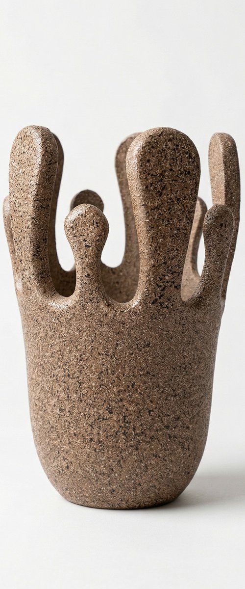 Crown Vase Brown Stone by Shadia Sabagh