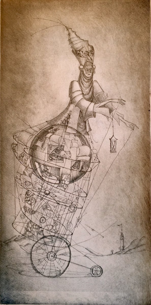 Surrealistic Portrait Etchings & Engravings By Marina Korenfeld, 12 X 18", Persistence Of Memory, Original Artwork