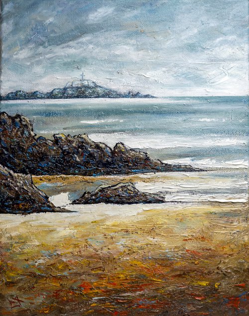 Seascape Brittany, Oil painting 24 x 35  cm by Lionel Le Jeune