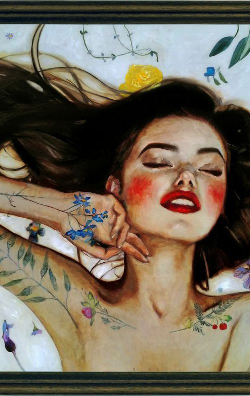 "Girl in flowers" 130х85 cm Balabina A. by ANASTASIA BALABINA
