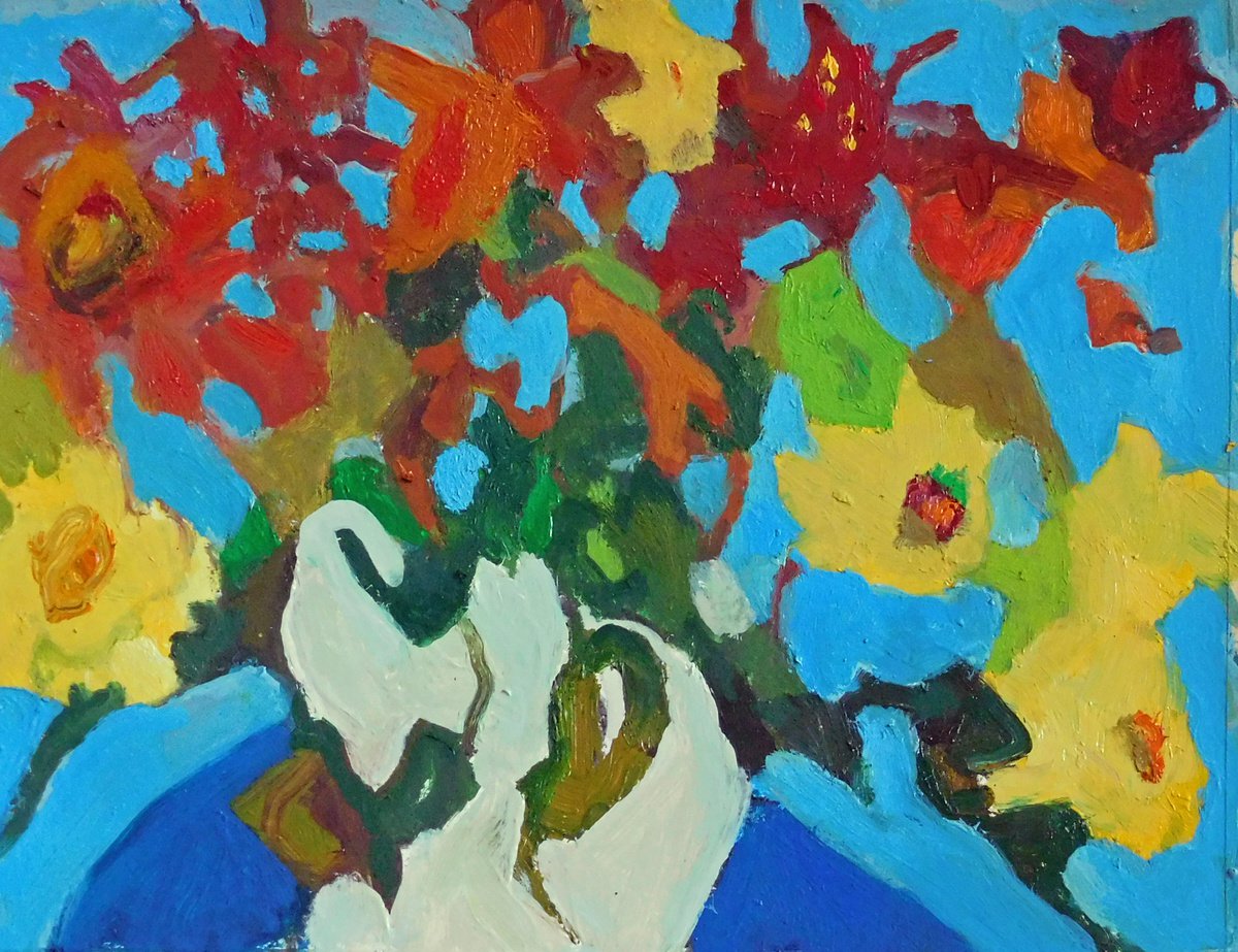 Abstraction Fall Flowers by Ann Cameron McDonald