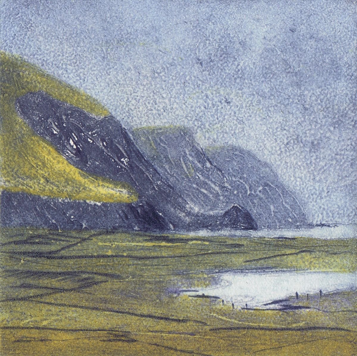 Photorealistic Landscape Etchings & Engravings By Aidan Flanagan Irish Landscapes, 7 X 7, Minaun Cliffs, Original Artwork