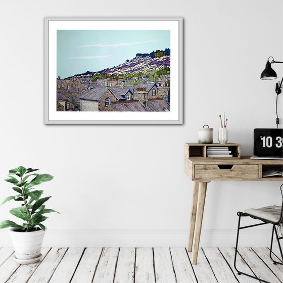 Ilkley rooftops to Cow & Calf