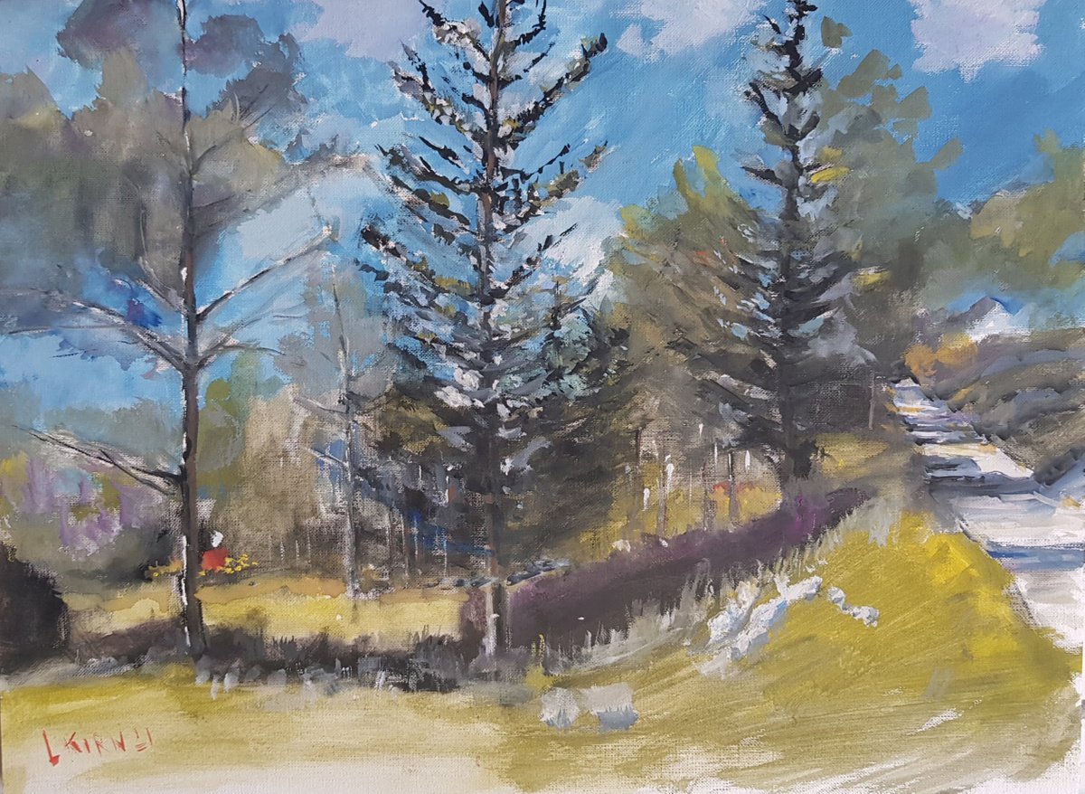 Impressionistic Landscape Painting By Leonid Kirnus, 16 X 12", Landscape, Original Artwork