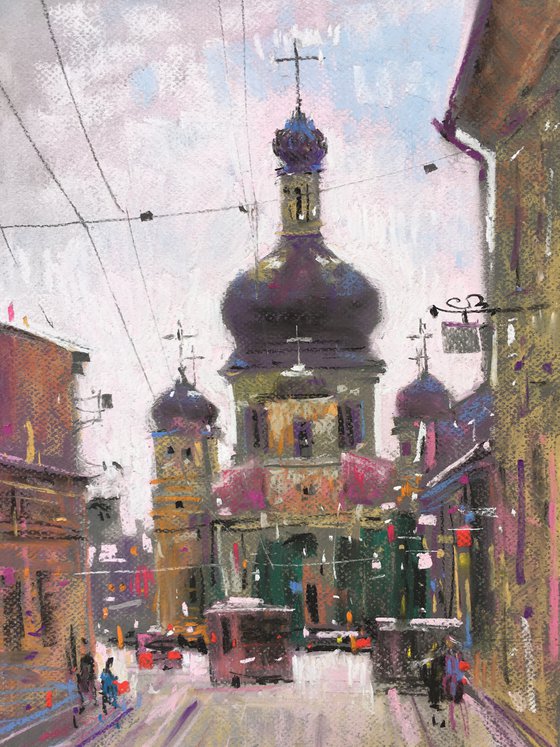 City landscape in old city Chernivtsi