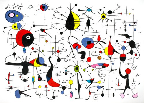 Abstraction (inspired by Joan Miró) by Kosta Morr